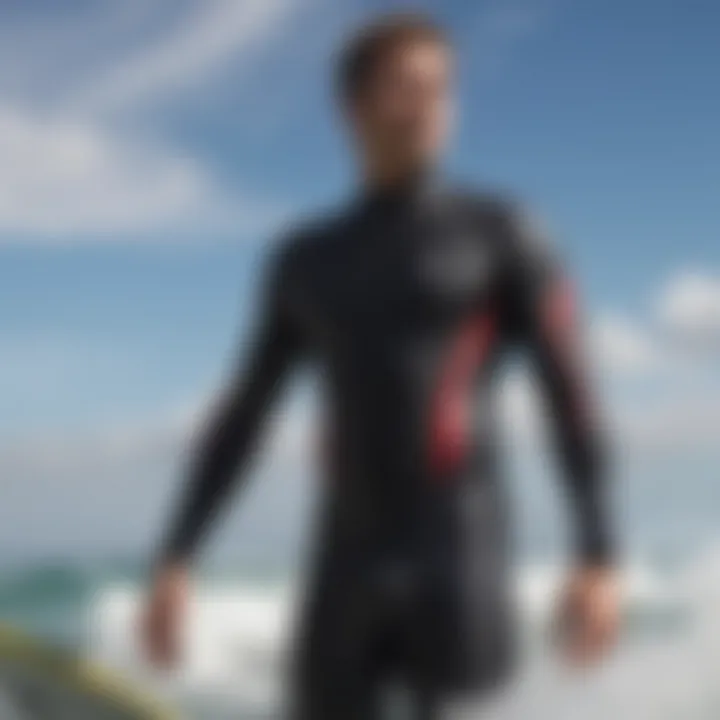 Wetsuits displayed according to different thickness options.