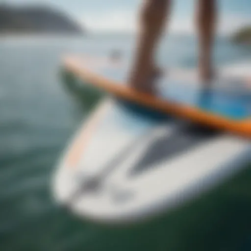 Close-up view of the Armstrong Wing Sup Foilboard showcasing its sleek design and construction materials.