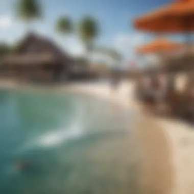 Tourists enjoying fresh water at a beachside restaurant