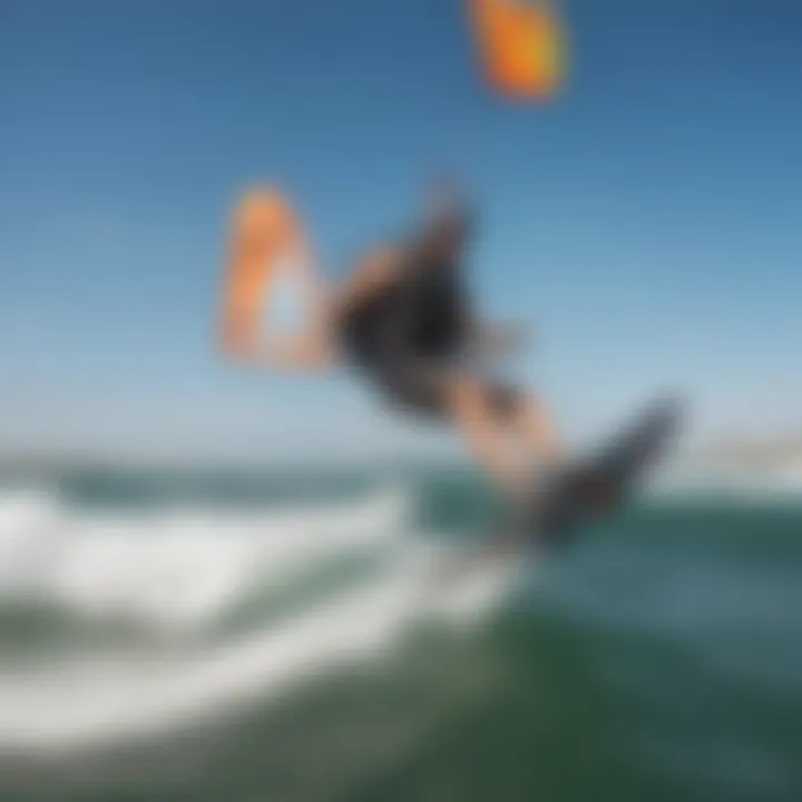 An instructor guiding a beginner kitesurfer on safety protocols