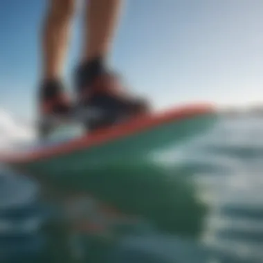 Close-up of essential features on a hydrofoil board