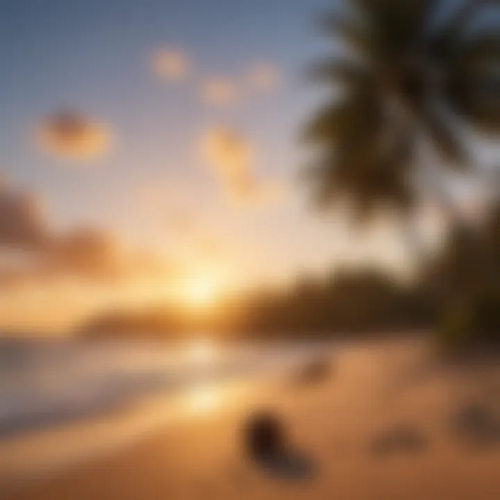 Stunning view of Coconut Beach at sunset