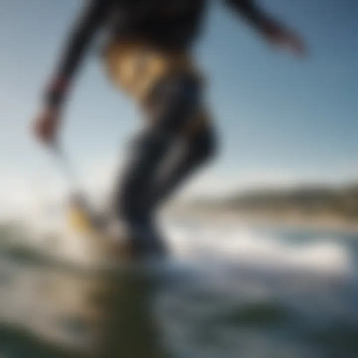 Kiteboarder using Solite 8mm boots in action on water