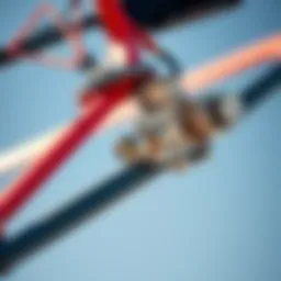 Detailed view of kite foil components showcasing the technological intricacies