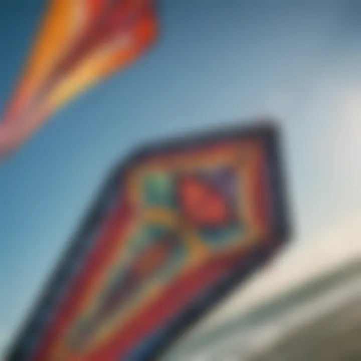 Close-up of intricate kite artwork and patterns