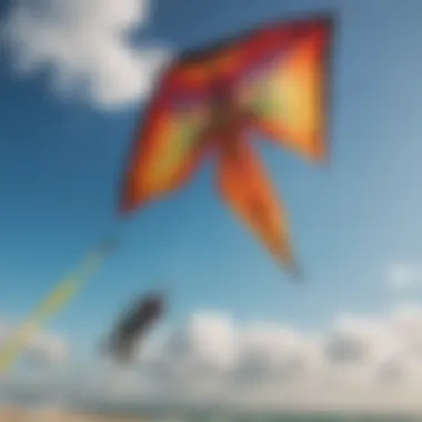 Vibrant custom kite soaring in the sky