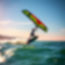 Duotone foil wing in action over water