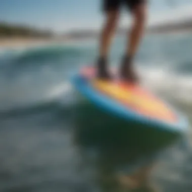 Close-up of innovative design features on Amundson SUP board