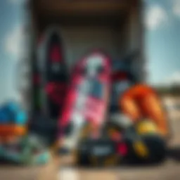Kiteboard and gear ready for international travel