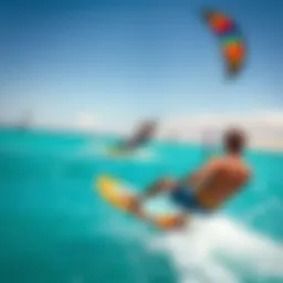 Vibrant kiteboarding action at Isla Blanca