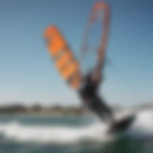 Dynamic kiteboarding action showcasing Ketos foil in use