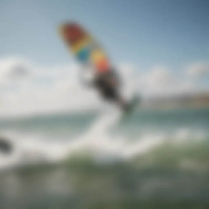 A group of kiteboarders enjoying a sunny day at the beach