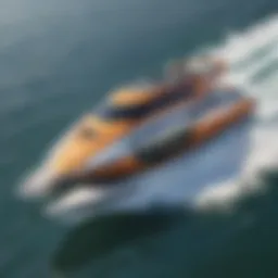 Close-up of self-propelled wake foil technology showcasing its intricate design