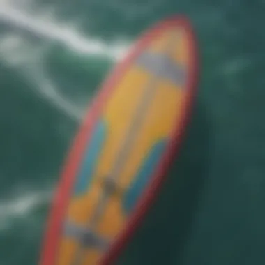 Detailed view of a foil board surfboard showcasing its unique structure