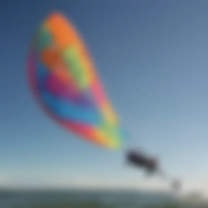 A detailed view of a blank kite's rigging and setup, emphasizing its functional aspects.