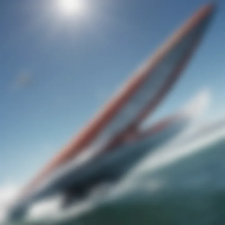 Close-up of a hydrofoil showcasing its intricate design and mechanics