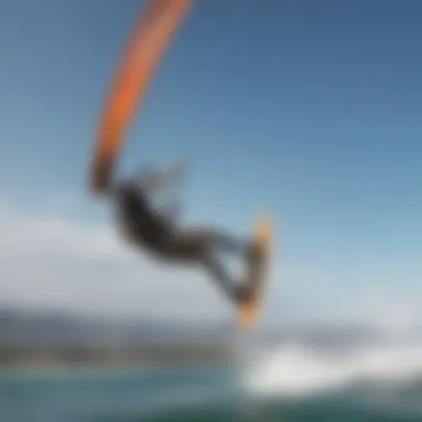 Kiteboarder performing a maneuver with the Slingshot Wing Board