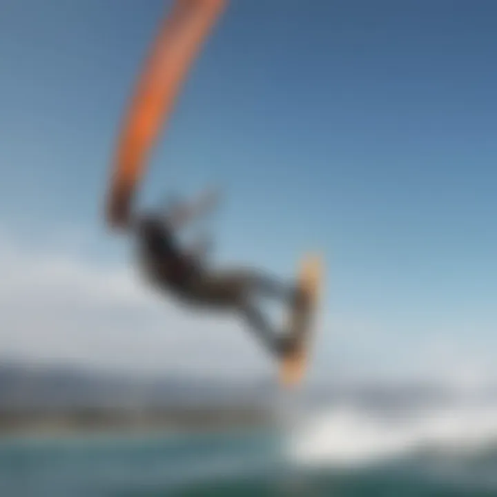 Kiteboarder performing a maneuver with the Slingshot Wing Board