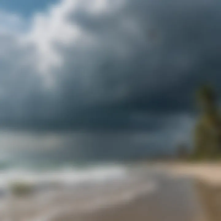 Rain clouds gathering over Jensen Beach, highlighting precipitation trends