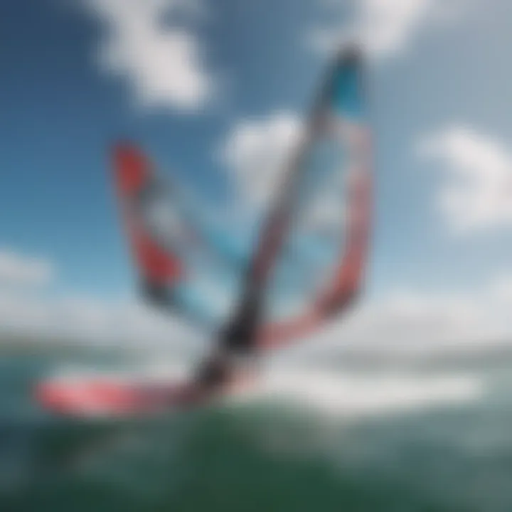 Dynamic windsurfing action on vibrant waters