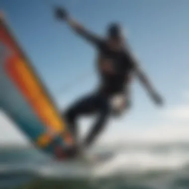 Close-up of advanced kiteboarding gear