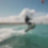 Scenic view of kiteboarders soaring over the azure waters of Fortaleza