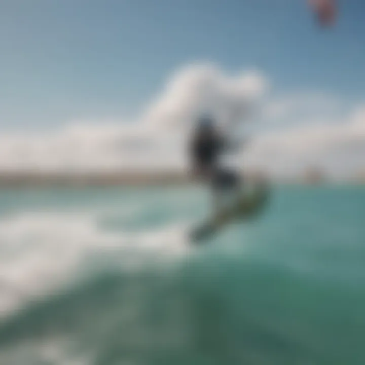 Scenic view of kiteboarders soaring over the azure waters of Fortaleza