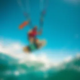 Vibrant kiteboarding action captured in GoPro style
