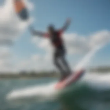 Kiteboarder using Hydrofoil Alpha One