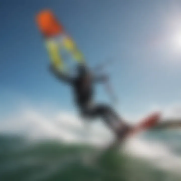 An illustration showing the mechanics of how hydrofoils function in kiteboarding