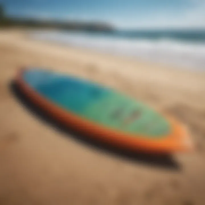 High-quality kite surf board displayed on the beach