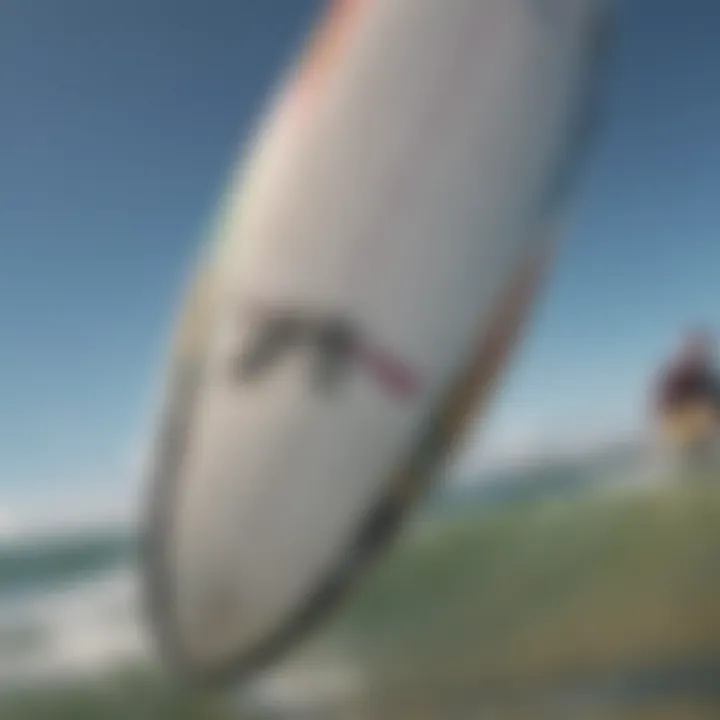 Close-up of kite surfboard materials highlighting durability and performance