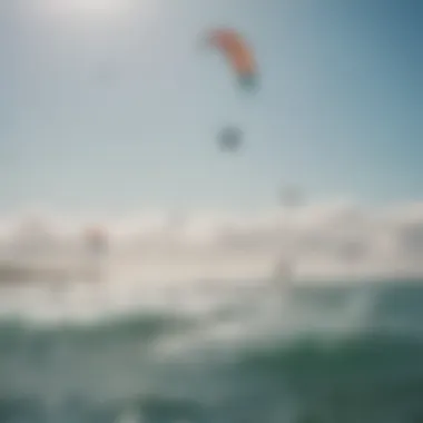 A group of kite surfers enjoying a day on the water