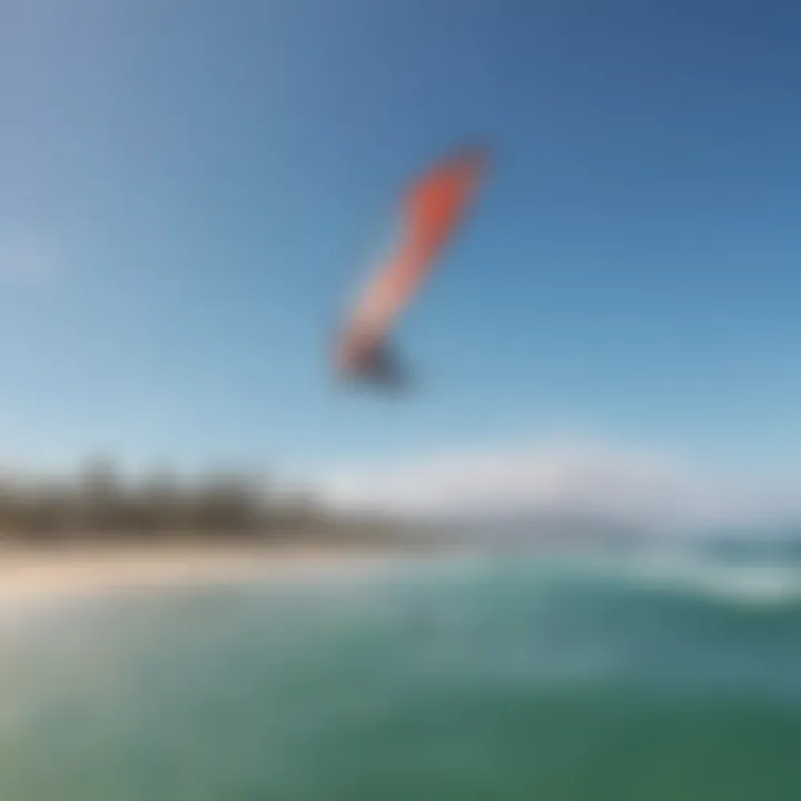 A group of kite surfers enjoying a vibrant beach atmosphere