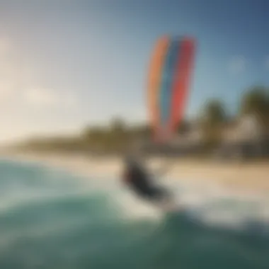 Vibrant kiteboarding community on the beach