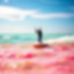 Kiteboarder in action on a vibrant water surface