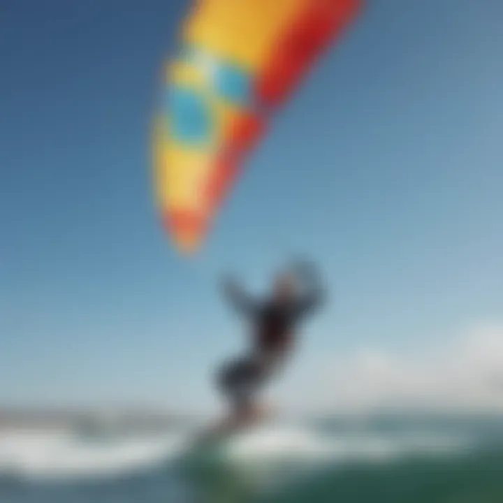 A kiteboarder showcasing skills with a North Kiteboarding kite