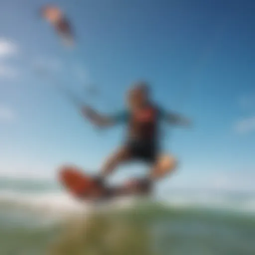 A colorful kite soaring in the sky above a serene beach