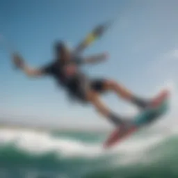 Dynamic kiteboarding shorts in action on the water