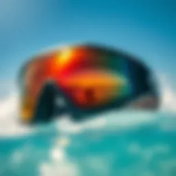 Protective eyewear designed for kitesurfing with polarized lenses
