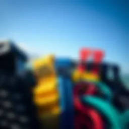 Kitesurfing straps showcasing various designs and colors