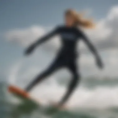 Kiteboarder in action wearing a Mystic wetsuit