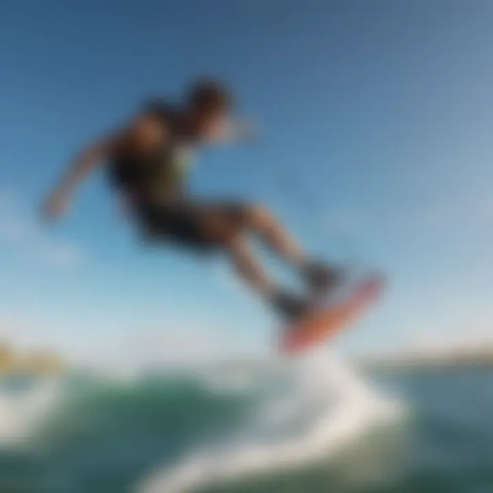 Action shot of a kiteboarder using the Naish Monarch in vibrant water conditions.