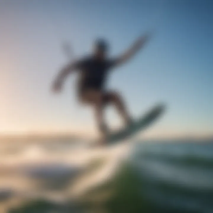 Advanced kiteboarder performing tricks on the water