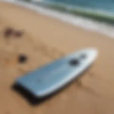 Beginner foil board on a beach