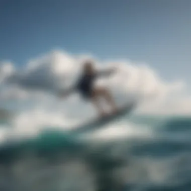 A powered surf foil gliding effortlessly over the water's surface.