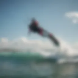 Kitesurfing technique demonstration