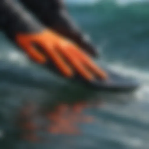 A close-up of high-quality wetsuit material showcasing texture and flexibility