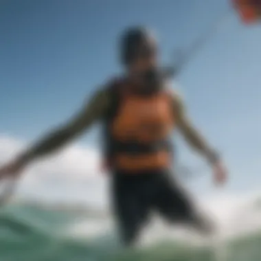 Close-up of kiteboarding equipment