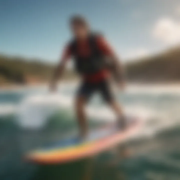 Surfer traveling with a boardbag in tow